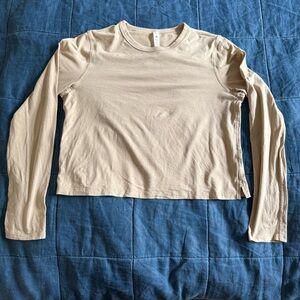 Lululemon Classic-Fit Cotton-Blend Long-Sleeve Shirt in Dune Color Size 6